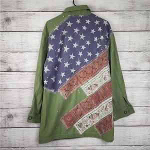 Free People Patriotic Spruce USA American Flag
Boho Patchwork Coat Jacket